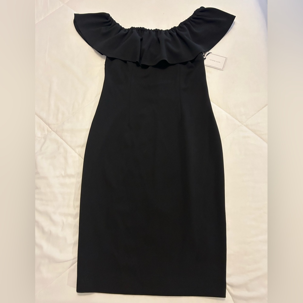 1 State Elegant Black size 4 Off-Shoulder Dress NWT